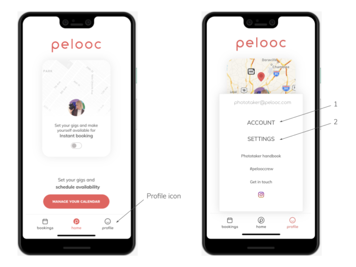 Pelooc App, photography on demand.